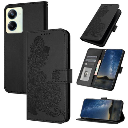 Datura Flower Embossed Flip Leather Phone Case, For Realme GT 6 / GT 6T, For Realme C63 / C61 Global, For Realme  12 Lite / C67 4G Global, For Realme 12 5G Global, For Realme 12+ 5G Global, For Realme 12 Pro 5G / 12 Pro+ 5G Global                      ...