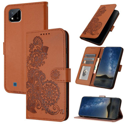 Datura Flower Embossed Flip Leather Phone Case, For Realme 10 Pro+, For Realme 10 4G, For Realme C30 4G/Narzo 50i Prime/C30s, For Realme C20 / C11 2021 / C21, For Realme GT 5G / GT Neo