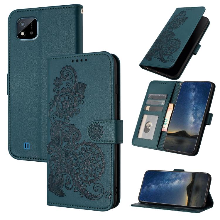 Datura Flower Embossed Flip Leather Phone Case, For Realme 10 Pro+, For Realme 10 4G, For Realme C30 4G/Narzo 50i Prime/C30s, For Realme C20 / C11 2021 / C21, For Realme GT 5G / GT Neo