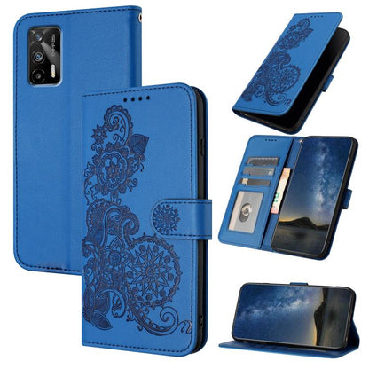Datura Flower Embossed Flip Leather Phone Case, For Realme 10 Pro+, For Realme 10 4G, For Realme C30 4G/Narzo 50i Prime/C30s, For Realme C20 / C11 2021 / C21, For Realme GT 5G / GT Neo