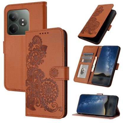 Datura Flower Embossed Flip Leather Phone Case, For Realme GT 6 / GT 6T, For Realme C63 / C61 Global, For Realme  12 Lite / C67 4G Global, For Realme 12 5G Global, For Realme 12+ 5G Global, For Realme 12 Pro 5G / 12 Pro+ 5G Global                      ...