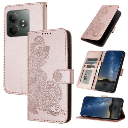 Datura Flower Embossed Flip Leather Phone Case, For Realme GT 6 / GT 6T, For Realme C63 / C61 Global, For Realme  12 Lite / C67 4G Global, For Realme 12 5G Global, For Realme 12+ 5G Global, For Realme 12 Pro 5G / 12 Pro+ 5G Global                      ...