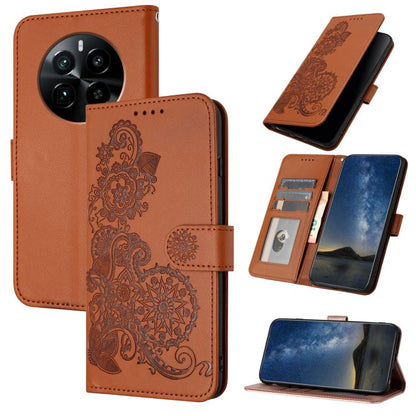 Datura Flower Embossed Flip Leather Phone Case, For Realme GT 6 / GT 6T, For Realme C63 / C61 Global, For Realme  12 Lite / C67 4G Global, For Realme 12 5G Global, For Realme 12+ 5G Global, For Realme 12 Pro 5G / 12 Pro+ 5G Global                      ...