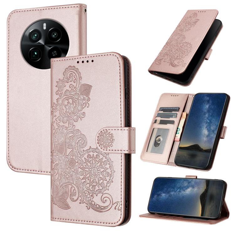 Datura Flower Embossed Flip Leather Phone Case, For Realme GT 6 / GT 6T, For Realme C63 / C61 Global, For Realme  12 Lite / C67 4G Global, For Realme 12 5G Global, For Realme 12+ 5G Global, For Realme 12 Pro 5G / 12 Pro+ 5G Global                      ...
