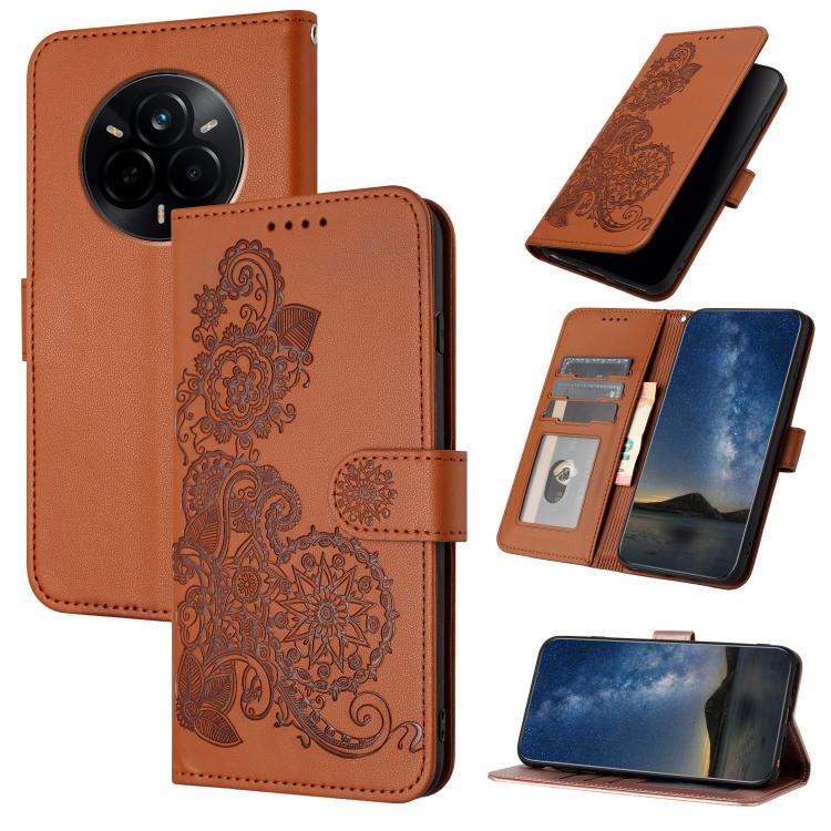Datura Flower Embossed Flip Leather Phone Case, For Realme C71 India, For Realme 15 5G / 15 Pro 5G, For Realme GT 7 India, For Realme 14 / P3 5G Global, For Realme P3 Ultra 5G, For Realme P3 Pro, For Realme 14 Pro+, For Realme 14 Pro                   ...