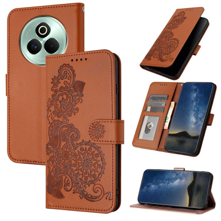 Datura Flower Embossed Flip Leather Phone Case, For Realme C71 India, For Realme 15 5G / 15 Pro 5G, For Realme GT 7 India, For Realme 14 / P3 5G Global, For Realme P3 Ultra 5G, For Realme P3 Pro, For Realme 14 Pro+, For Realme 14 Pro                   ...