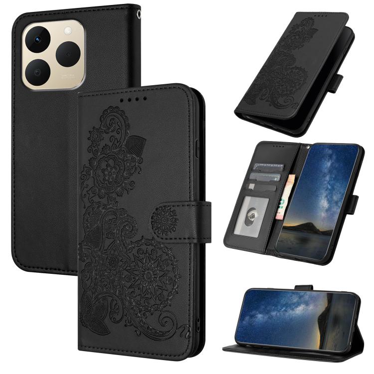 Datura Flower Embossed Flip Leather Phone Case, For Realme 16T 5G, For Realme C100 4G, For Realme P4 Power 5G, For Realme Note 80 4G, For Realme Neo8 5G, For Realme 16 5G, For Realme 16 Pro+ 5G Global, For Realme 16 Pro 5G Global                       ...