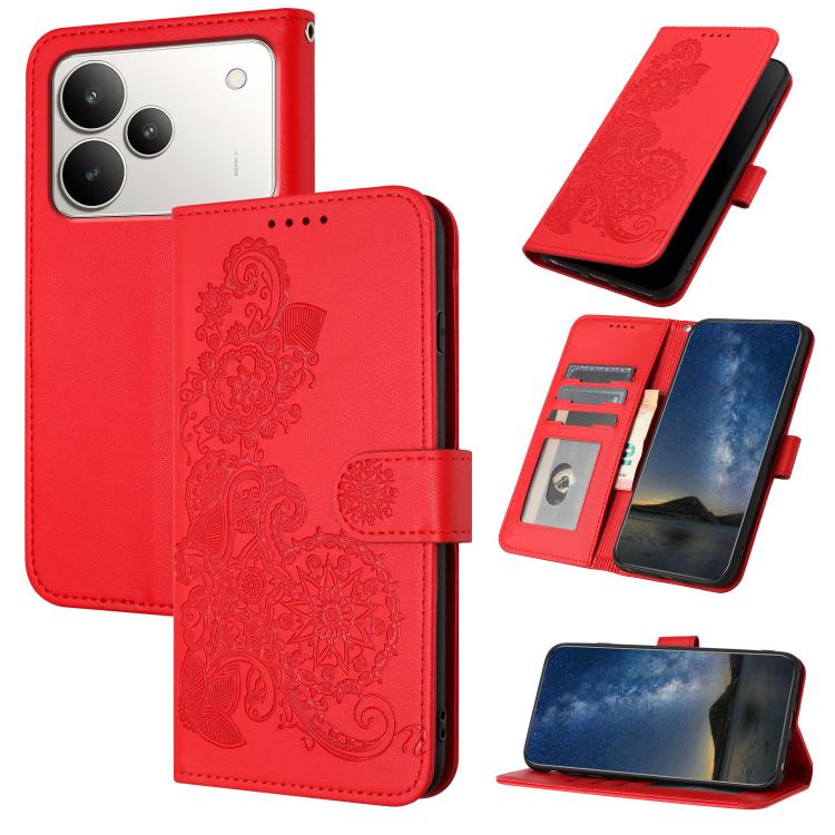 Datura Flower Embossed Flip Leather Phone Case, For Realme 16T 5G, For Realme C100 4G, For Realme P4 Power 5G, For Realme Note 80 4G, For Realme Neo8 5G, For Realme 16 5G, For Realme 16 Pro+ 5G Global, For Realme 16 Pro 5G Global                       ...