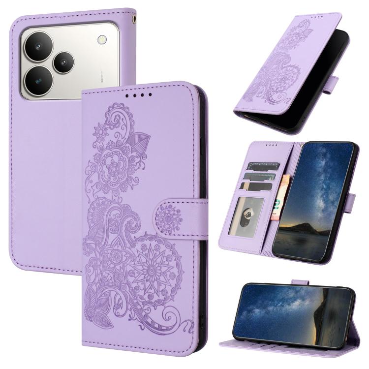 Datura Flower Embossed Flip Leather Phone Case, For Realme 16T 5G, For Realme C100 4G, For Realme P4 Power 5G, For Realme Note 80 4G, For Realme Neo8 5G, For Realme 16 5G, For Realme 16 Pro+ 5G Global, For Realme 16 Pro 5G Global                       ...