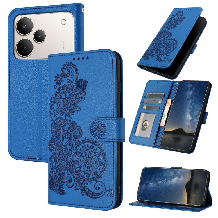 Datura Flower Embossed Flip Leather Phone Case, For Realme 16T 5G, For Realme C100 4G, For Realme P4 Power 5G, For Realme Note 80 4G, For Realme Neo8 5G, For Realme 16 5G, For Realme 16 Pro+ 5G Global, For Realme 16 Pro 5G Global                       ...
