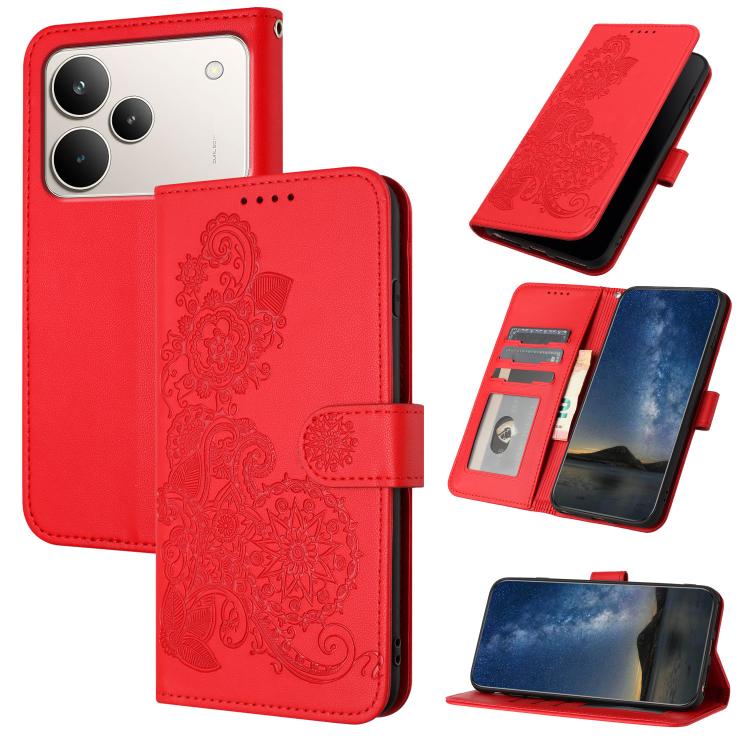 Datura Flower Embossed Flip Leather Phone Case, For Realme 16T 5G, For Realme C100 4G, For Realme P4 Power 5G, For Realme Note 80 4G, For Realme Neo8 5G, For Realme 16 5G, For Realme 16 Pro+ 5G Global, For Realme 16 Pro 5G Global                       ...