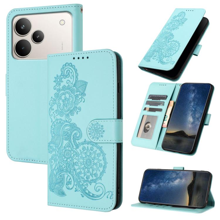 Datura Flower Embossed Flip Leather Phone Case, For Realme 16T 5G, For Realme C100 4G, For Realme P4 Power 5G, For Realme Note 80 4G, For Realme Neo8 5G, For Realme 16 5G, For Realme 16 Pro+ 5G Global, For Realme 16 Pro 5G Global                       ...