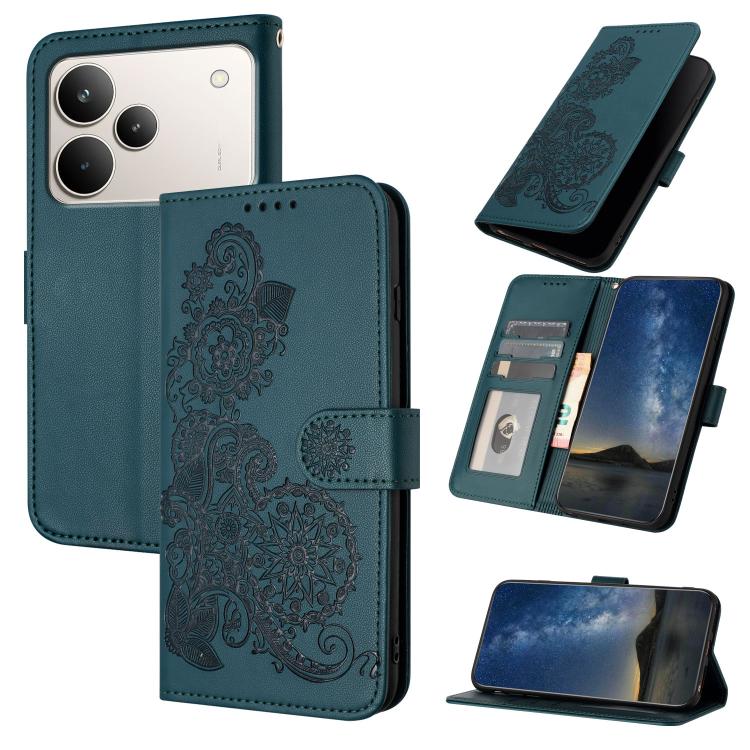 Datura Flower Embossed Flip Leather Phone Case, For Realme 16T 5G, For Realme C100 4G, For Realme P4 Power 5G, For Realme Note 80 4G, For Realme Neo8 5G, For Realme 16 5G, For Realme 16 Pro+ 5G Global, For Realme 16 Pro 5G Global                       ...
