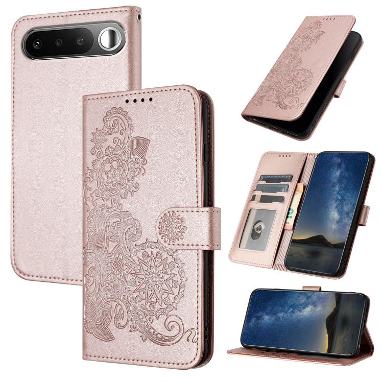 Datura Flower Embossed Flip Leather Phone Case, For Realme 16T 5G, For Realme C100 4G, For Realme P4 Power 5G, For Realme Note 80 4G, For Realme Neo8 5G, For Realme 16 5G, For Realme 16 Pro+ 5G Global, For Realme 16 Pro 5G Global                       ...