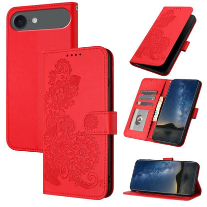 Datura Flower Embossed Flip Leather Phone Case