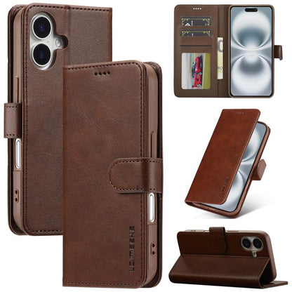 LC.IMEEKE Calf Texture Horizontal Flip Leather Case, For iPhone 16e / 17e, For iPhone 17 Pro Max, For iPhone 17 Pro, For iPhone 17, For iPhone Air, For iPhone 16 Pro Max