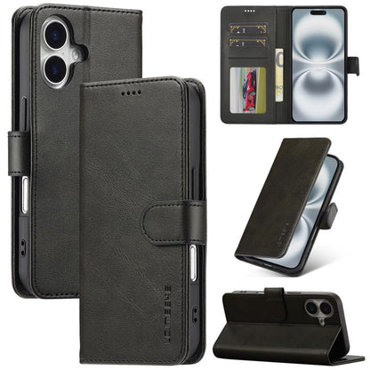 LC.IMEEKE Calf Texture Horizontal Flip Leather Case, For iPhone 16e / 17e, For iPhone 17 Pro Max, For iPhone 17 Pro, For iPhone 17, For iPhone Air, For iPhone 16 Pro Max