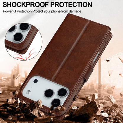 LC.IMEEKE Calf Texture Horizontal Flip Leather Case, For iPhone 18 Pro / 17 Pro, For iPhone 18 Pro Max / 17 Pro Max, For iPhone 16e / 17e, For iPhone 17, For iPhone Air, For iPhone 16 Pro Max