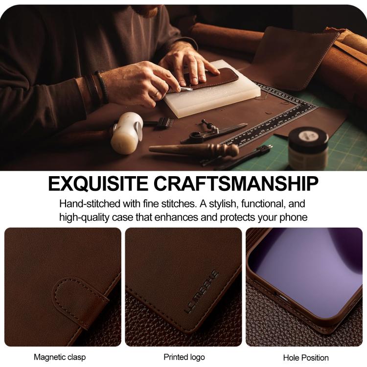 LC.IMEEKE Calf Texture Horizontal Flip Leather Case, For iPhone 18 Pro / 17 Pro, For iPhone 18 Pro Max / 17 Pro Max, For iPhone 16e / 17e, For iPhone 17, For iPhone Air, For iPhone 16 Pro Max