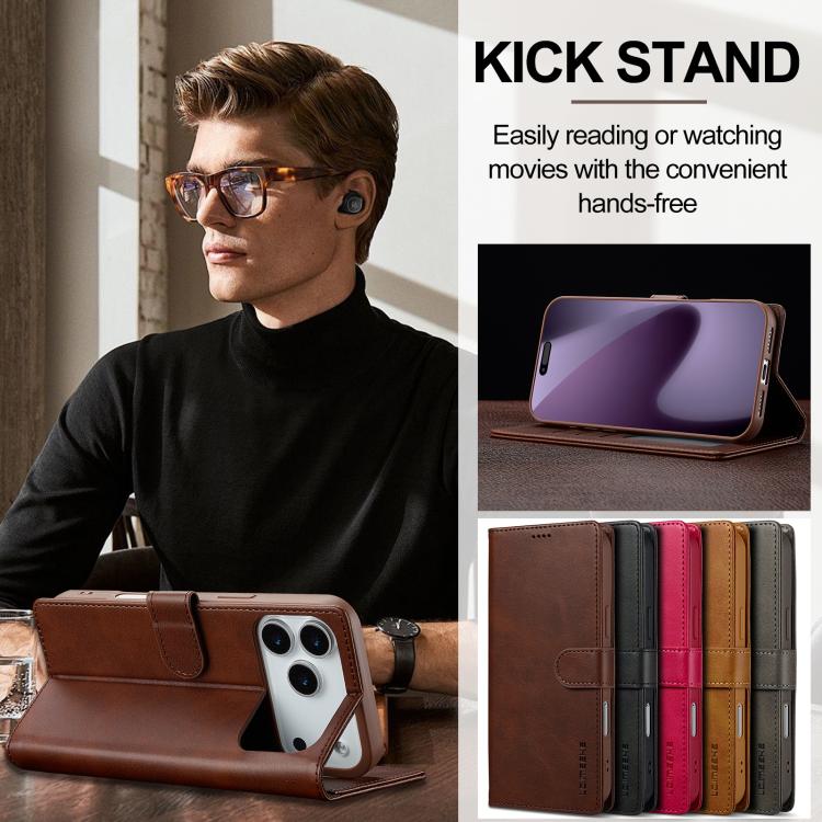 LC.IMEEKE Calf Texture Horizontal Flip Leather Case, For iPhone 18 Pro / 17 Pro, For iPhone 18 Pro Max / 17 Pro Max, For iPhone 16e / 17e, For iPhone 17, For iPhone Air, For iPhone 16 Pro Max