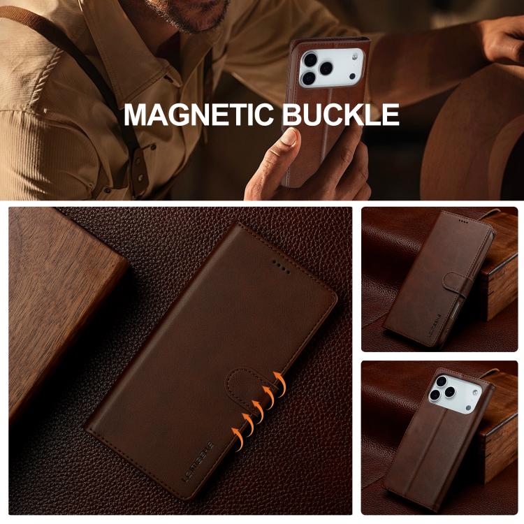 LC.IMEEKE Calf Texture Horizontal Flip Leather Case, For iPhone 18 Pro / 17 Pro, For iPhone 18 Pro Max / 17 Pro Max, For iPhone 16e / 17e, For iPhone 17, For iPhone Air, For iPhone 16 Pro Max