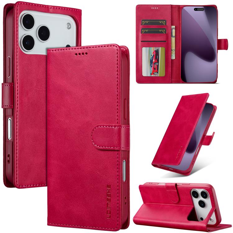 LC.IMEEKE Calf Texture Horizontal Flip Leather Case, For iPhone 16e / 17e, For iPhone 17 Pro Max, For iPhone 17 Pro, For iPhone 17, For iPhone Air, For iPhone 16 Pro Max