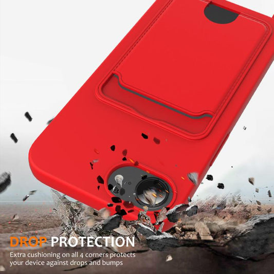 Integrated Card Bag Solid Color Liquid Silicone Phone Case with Lanyard, For iPhone 17e / 16e, For iPhone 17 Pro Max, For iPhone 17 Pro, For iPhone 17, For iPhone Air, For iPhone 16 Pro Max, For iPhone 16 Pro, For iPhone 16 Plus, For iPhone 16         ...