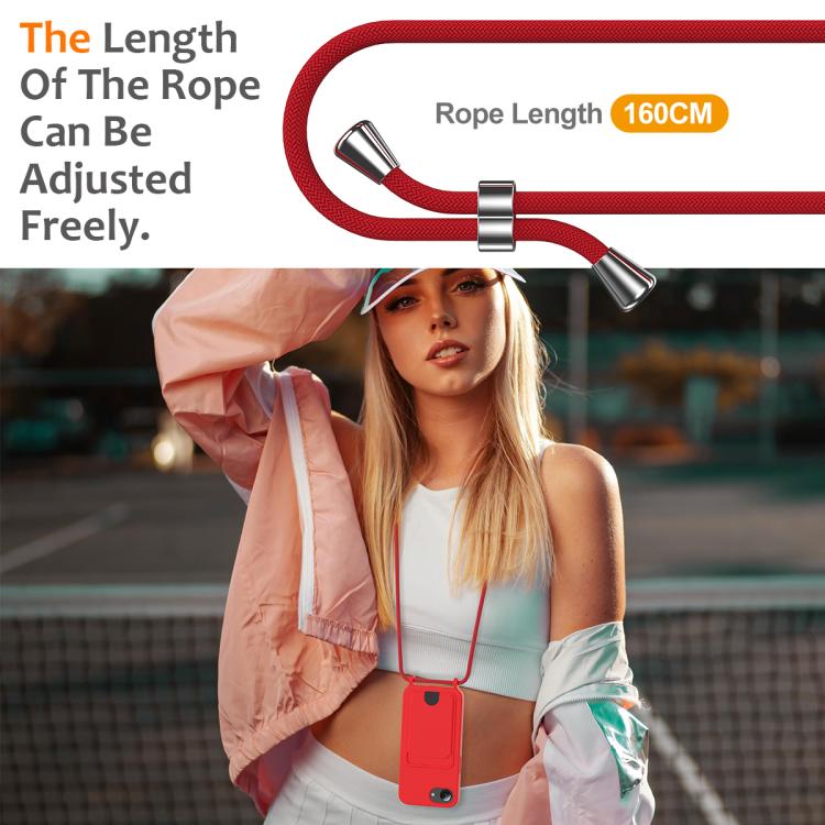Integrated Card Bag Solid Color Liquid Silicone Phone Case with Lanyard, For iPhone 17e / 16e, For iPhone 17 Pro Max, For iPhone 17 Pro, For iPhone 17, For iPhone Air, For iPhone 16 Pro Max, For iPhone 16 Pro, For iPhone 16 Plus, For iPhone 16         ...