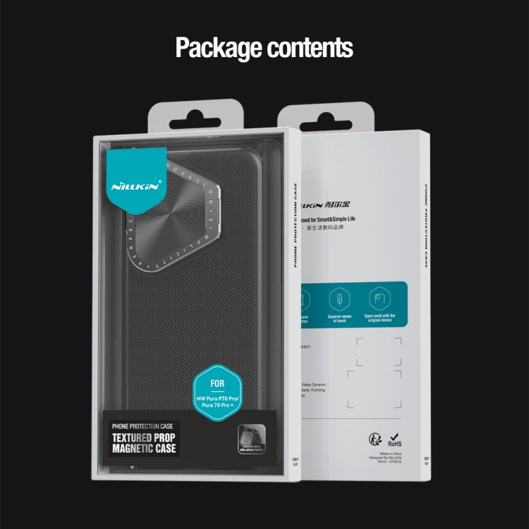 NILLKIN Textured Prop Magnetic Lens Protection Holder Nylon Phone Case, For Huawei Pura 70 Pro/70 Pro+