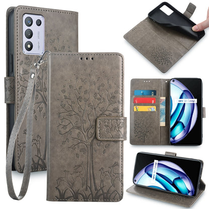 Tree & Deer Embossed Leather Phone Case, For Realme 14 Pro+ 5G, For Realme 14 Pro 5G Global, For Realme C75 4G / 14x 5G Global, For Realme C53 4G / Narzo N53 4G, For Realme Q3S