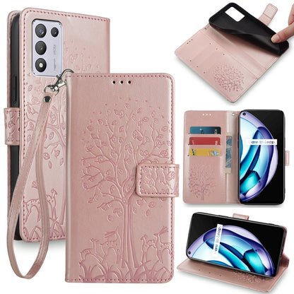 Tree & Deer Embossed Leather Phone Case, For Realme 14 Pro+ 5G, For Realme 14 Pro 5G Global, For Realme C75 4G / 14x 5G Global, For Realme C53 4G / Narzo N53 4G, For Realme Q3S