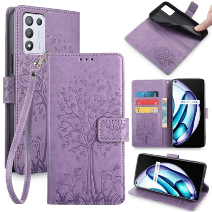 Tree & Deer Embossed Leather Phone Case, For Realme 14 Pro+ 5G, For Realme 14 Pro 5G Global, For Realme C75 4G / 14x 5G Global, For Realme C53 4G / Narzo N53 4G, For Realme Q3S
