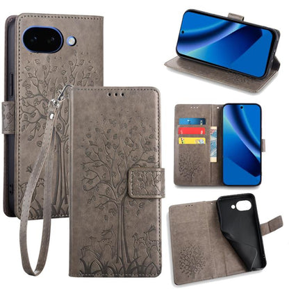 Tree & Deer Embossed Leather Phone Case, For Google Pixel 10a, For Google Pixel 7 Pro