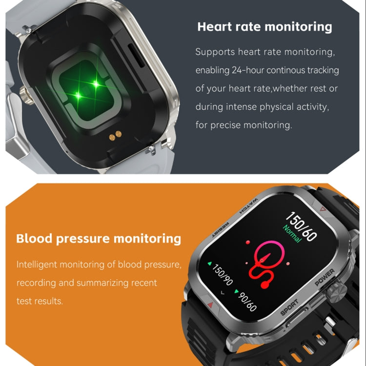 ZW66 2.01 inch BT5.1 Fitness Wellness Smart Watch, Support Bluetooth Call / Sleep / Blood Oxygen / Heart Rate / Blood Pressure Health Monitor