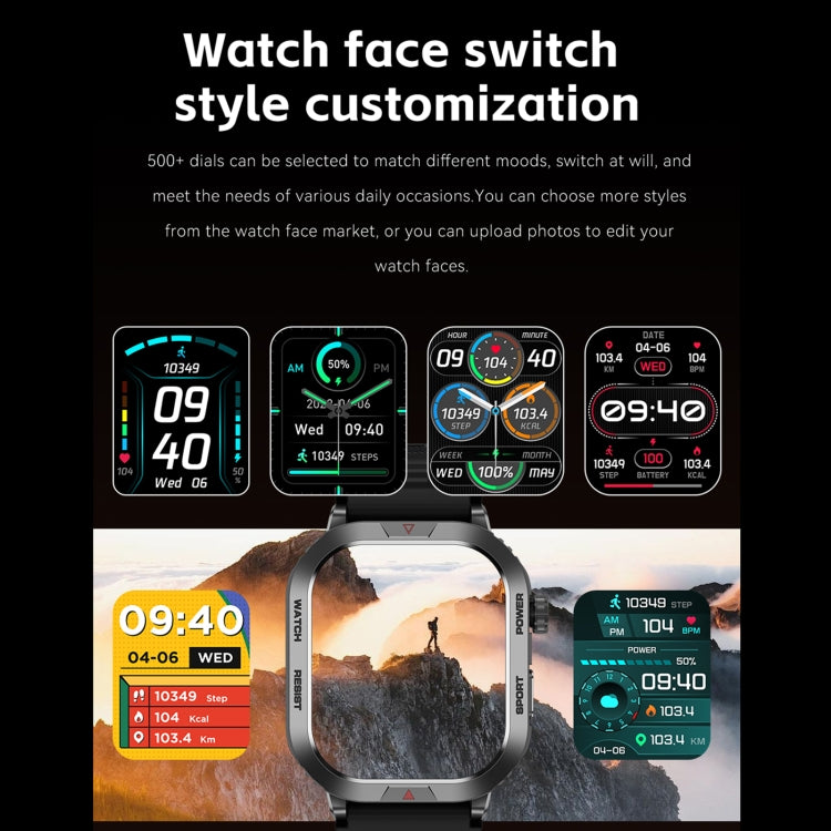 ZW66 2.01 inch BT5.1 Fitness Wellness Smart Watch, Support Bluetooth Call / Sleep / Blood Oxygen / Heart Rate / Blood Pressure Health Monitor