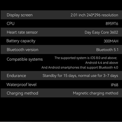 ZW66 2.01 inch BT5.1 Fitness Wellness Smart Watch, Support Bluetooth Call / Sleep / Blood Oxygen / Heart Rate / Blood Pressure Health Monitor