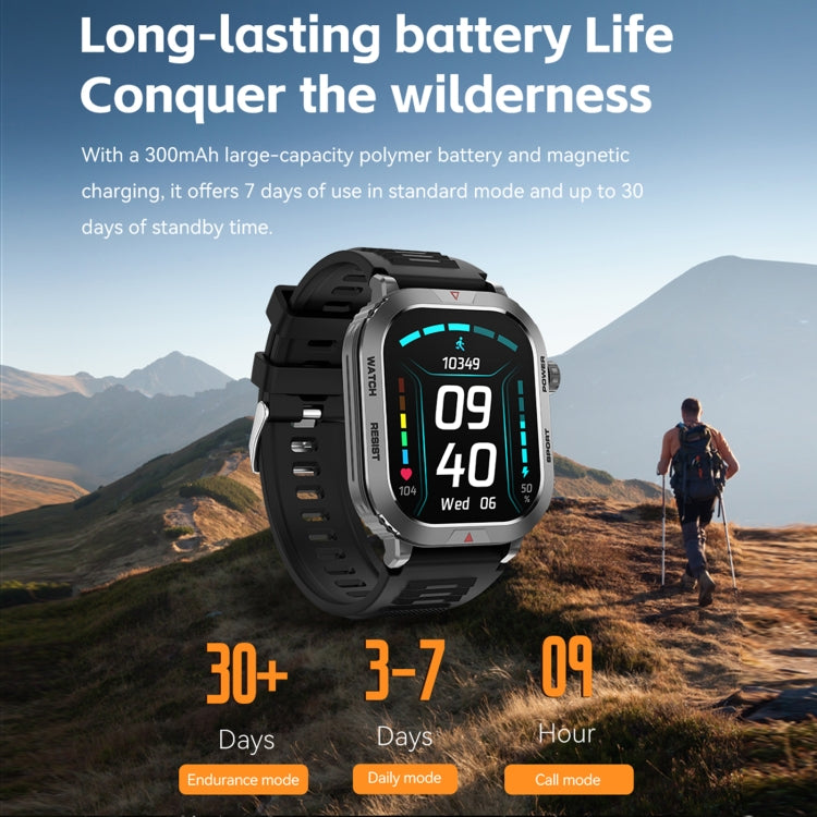 ZW66 2.01 inch BT5.1 Fitness Wellness Smart Watch, Support Bluetooth Call / Sleep / Blood Oxygen / Heart Rate / Blood Pressure Health Monitor