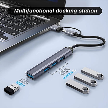 809-A 6 in 1 USB+Type-C to USB Multifunctional Docking Station HUB Adapter, 809-A