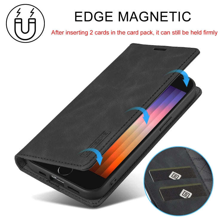 LC.IMEEKE Strong Magnetism Microfiber Leather Phone Case, For iPhone 17e / 16e, For iPhone 17 Pro Max, For iPhone 17 Pro, For iPhone 17, For iPhone Air, For iPhone 16 Pro Max, For iPhone 16 Pro, For iPhone 16 Plus, For iPhone 16