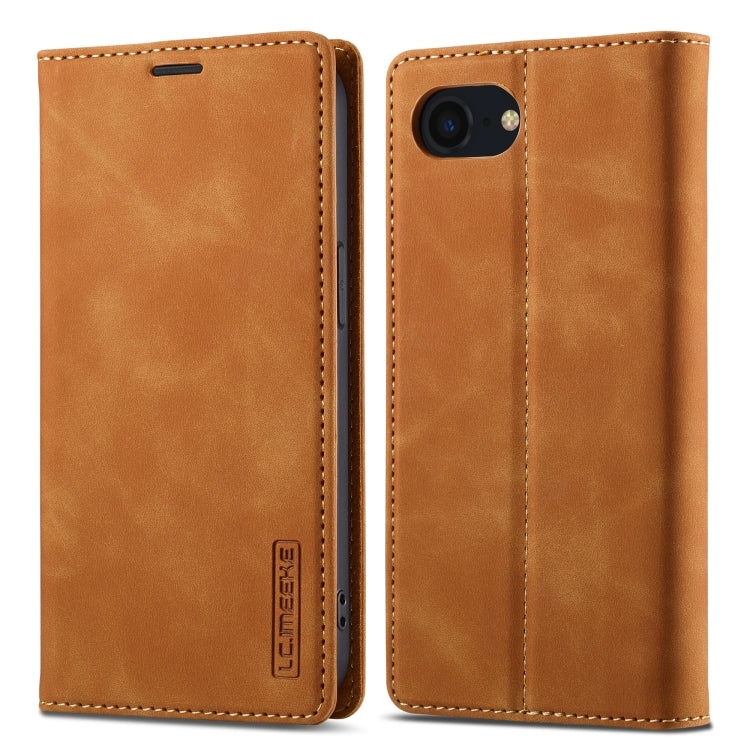 LC.IMEEKE Strong Magnetism Microfiber Leather Phone Case, For iPhone 17e / 16e, For iPhone 17 Pro Max, For iPhone 17 Pro, For iPhone 17, For iPhone Air, For iPhone 16 Pro Max, For iPhone 16 Pro, For iPhone 16 Plus, For iPhone 16