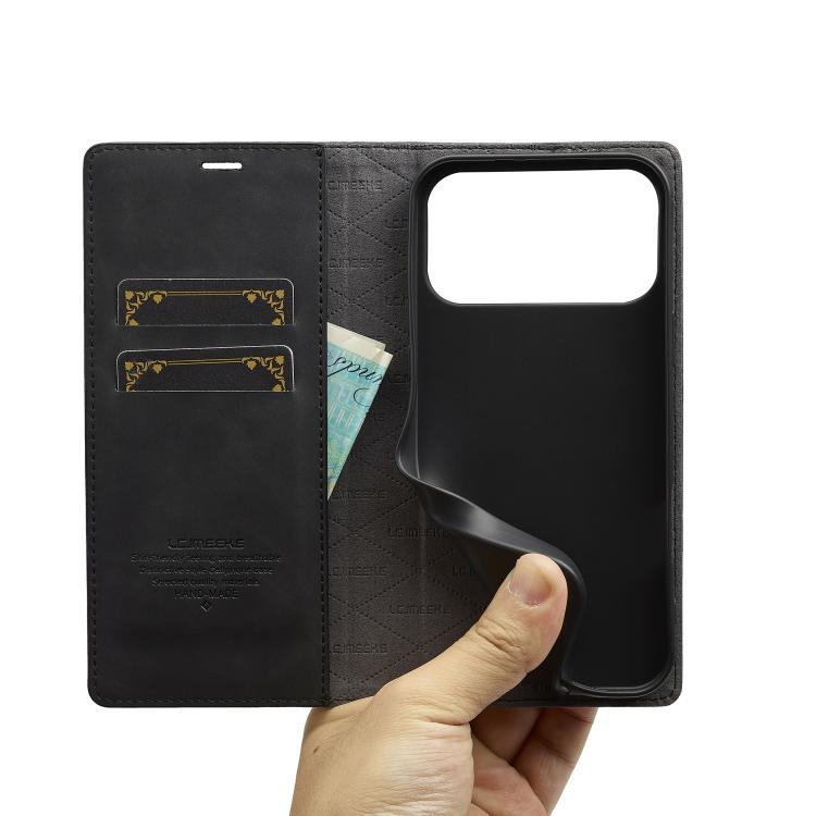 LC.IMEEKE Strong Magnetism Microfiber Leather Phone Case, For iPhone 18 Pro / 17 Pro, For iPhone 18 Pro Max / 17 Pro Max, For iPhone 17e / 16e, For iPhone 17, For iPhone Air, For iPhone 16 Pro Max, For iPhone 16 Pro, For iPhone 16 Plus, For iPhone 16