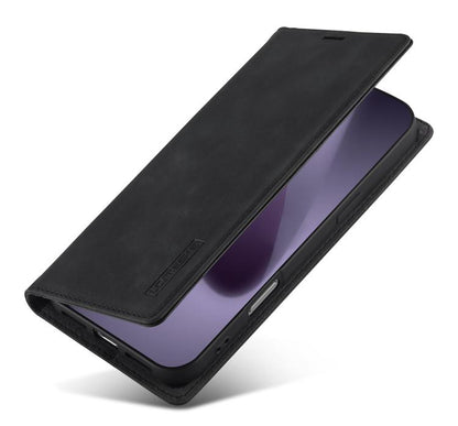 LC.IMEEKE Strong Magnetism Microfiber Leather Phone Case, For iPhone 18 Pro / 17 Pro, For iPhone 18 Pro Max / 17 Pro Max, For iPhone 17e / 16e, For iPhone 17, For iPhone Air, For iPhone 16 Pro Max, For iPhone 16 Pro, For iPhone 16 Plus, For iPhone 16