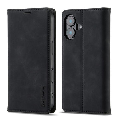 LC.IMEEKE Strong Magnetism Microfiber Leather Phone Case, For iPhone 17e / 16e, For iPhone 17 Pro Max, For iPhone 17 Pro, For iPhone 17, For iPhone Air, For iPhone 16 Pro Max, For iPhone 16 Pro, For iPhone 16 Plus, For iPhone 16