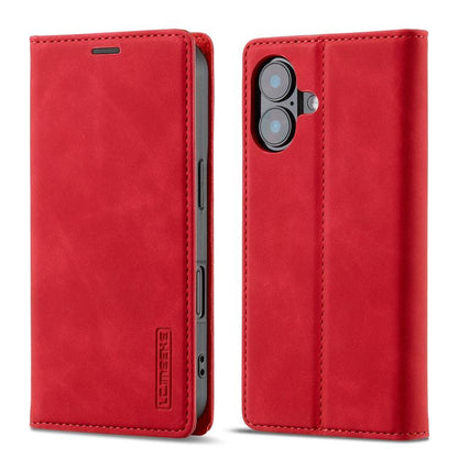 LC.IMEEKE Strong Magnetism Microfiber Leather Phone Case, For iPhone 17e / 16e, For iPhone 17 Pro Max, For iPhone 17 Pro, For iPhone 17, For iPhone Air, For iPhone 16 Pro Max, For iPhone 16 Pro, For iPhone 16 Plus, For iPhone 16