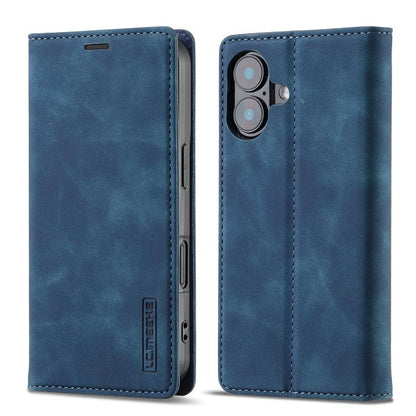 LC.IMEEKE Strong Magnetism Microfiber Leather Phone Case, For iPhone 17e / 16e, For iPhone 17 Pro Max, For iPhone 17 Pro, For iPhone 17, For iPhone Air, For iPhone 16 Pro Max, For iPhone 16 Pro, For iPhone 16 Plus, For iPhone 16