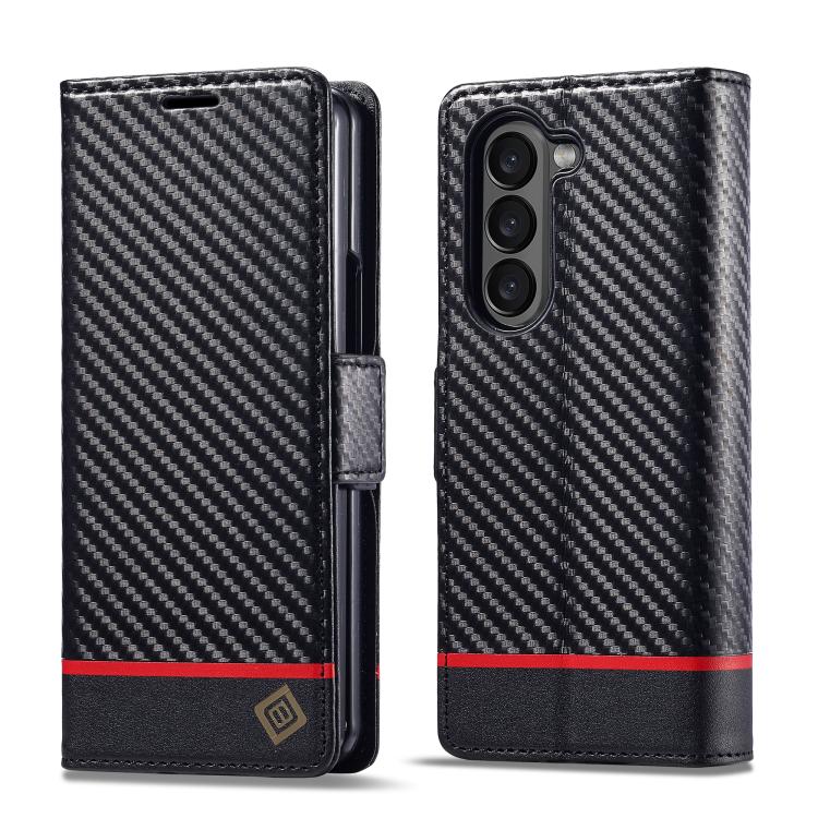 LC.IMEEKE Carbon Fiber Leather Phone Case, For Galaxy Z Fold8 Ultra 5G, For Galaxy Z Flip8 5G, For Samsung Galaxy Z Flip6 / Flip7 FE, For Samsung Galaxy Z Fold7 5G, For Samsung Galaxy Z Flip7 5G, For Samsung Galaxy Z Fold6 5G