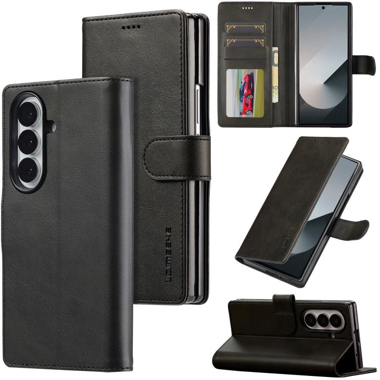 LC.IMEEKE Calf Texture Leather Phone Case, For Galaxy Z Fold8 Ultra 5G, For Galaxy Z Flip8 5G, For Samsung Galaxy Z Flip6 / Flip7 FE, For Samsung Galaxy Z Fold7 5G, For Samsung Galaxy Z Flip7 5G, For Samsung Galaxy Z Fold6 5G