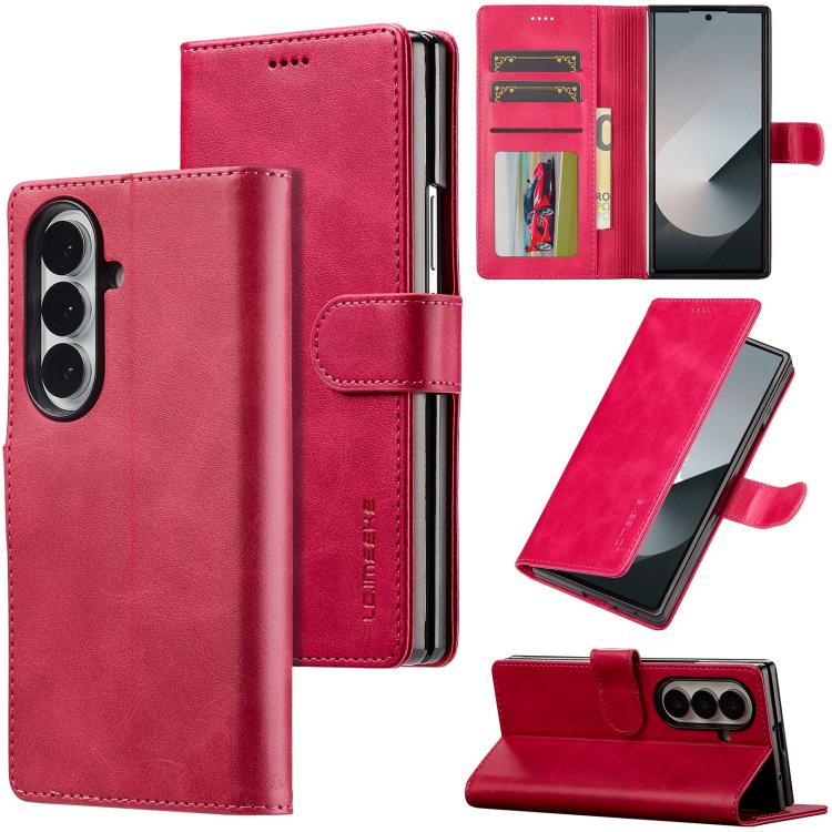 LC.IMEEKE Calf Texture Leather Phone Case, For Galaxy Z Fold8 Ultra 5G, For Galaxy Z Flip8 5G, For Samsung Galaxy Z Flip6 / Flip7 FE, For Samsung Galaxy Z Fold7 5G, For Samsung Galaxy Z Flip7 5G, For Samsung Galaxy Z Fold6 5G