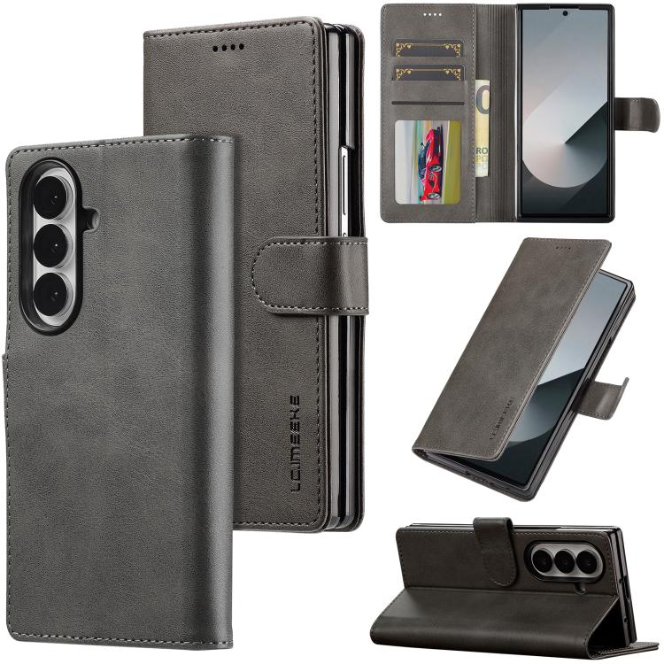 LC.IMEEKE Calf Texture Leather Phone Case, For Galaxy Z Fold8 Ultra 5G, For Galaxy Z Flip8 5G, For Samsung Galaxy Z Flip6 / Flip7 FE, For Samsung Galaxy Z Fold7 5G, For Samsung Galaxy Z Flip7 5G, For Samsung Galaxy Z Fold6 5G