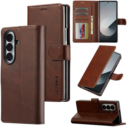 LC.IMEEKE Calf Texture Leather Phone Case, For Galaxy Z Fold8 Ultra 5G, For Galaxy Z Flip8 5G, For Samsung Galaxy Z Flip6 / Flip7 FE, For Samsung Galaxy Z Fold7 5G, For Samsung Galaxy Z Flip7 5G, For Samsung Galaxy Z Fold6 5G